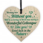 Colleague Leaving Gift Handmade Heart Plaque Work Thank You