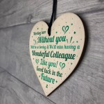 Colleague Leaving Gift Handmade Heart Plaque Work Thank You