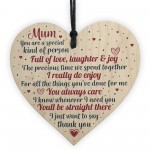 THANK YOU Mum Gifts Wooden Heart For Her Mummy Daughter Gift