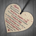 THANK YOU Mum Gifts Wooden Heart For Her Mummy Daughter Gift