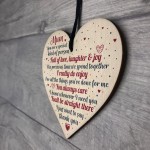 THANK YOU Mum Gifts Wooden Heart For Her Mummy Daughter Gift