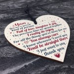 THANK YOU Mum Gifts Wooden Heart For Her Mummy Daughter Gift