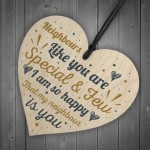 Thank You Neighbour Gift Wooden Heart Plaque Friendship Gift