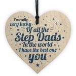 STEP DAD Father Gift Wooden Heart Plaque Birthday Christmas