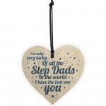 STEP DAD Father Gift Wooden Heart Plaque Birthday Christmas