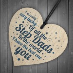 STEP DAD Father Gift Wooden Heart Plaque Birthday Christmas