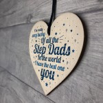 STEP DAD Father Gift Wooden Heart Plaque Birthday Christmas