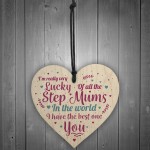 STEP MUM Thank You Gift Wooden Heart Mum Mummy Christmas 