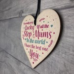 STEP MUM Thank You Gift Wooden Heart Mum Mummy Christmas 