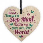 THANK YOU Step Mum Daughter Mum Mummy Gifts Wooden Heart