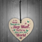 THANK YOU Step Mum Daughter Mum Mummy Gifts Wooden Heart