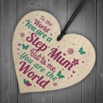 THANK YOU Step Mum Daughter Mum Mummy Gifts Wooden Heart