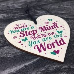 THANK YOU Step Mum Daughter Mum Mummy Gifts Wooden Heart