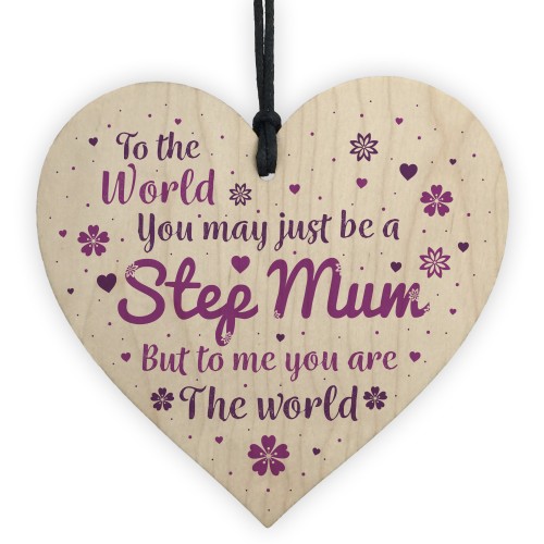 Step Mum Daughter Mum Mummy Wooden Heart Plaque Birthday Gifts