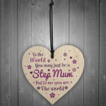 Step Mum Daughter Mum Mummy Wooden Heart Plaque Birthday Gifts