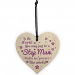 Step Mum Daughter Mum Mummy Wooden Heart Plaque Birthday Gifts