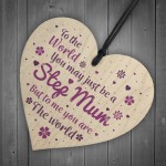 Step Mum Daughter Mum Mummy Wooden Heart Plaque Birthday Gifts