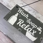 Bathroom Sign Relax Toilet Loo Hanging Wall Door Modern Gift