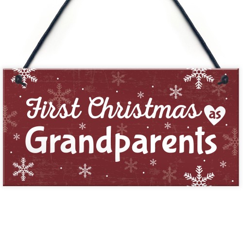 First 1st Christmas As Grandparents Plaque Xmas Gift For NAN