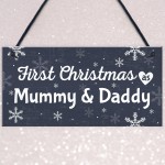 First 1st Christmas As Mummy Daddy Plaque Baby Xmas Gift 