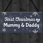 First 1st Christmas As Mummy Daddy Plaque Baby Xmas Gift 