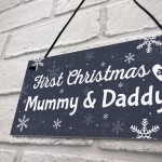 First 1st Christmas As Mummy Daddy Plaque Baby Xmas Gift 