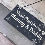 First 1st Christmas As Mummy Daddy Plaque Baby Xmas Gift 