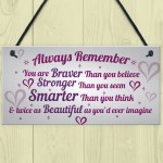 Stronger Inspirational Wall Plaque Friendship Gifts Quote Heart