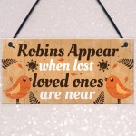 Handmade Robin Memorial Bereavement Garden Hanging Plaque