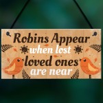 Handmade Robin Memorial Bereavement Garden Hanging Plaque