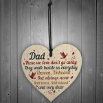 DAD Memorial Plaques Wood Heart Christmas Tree Bauble Ornament