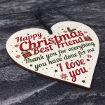 Best Friend Christmas Card Gifts Friendship Friend Wooden Heart 