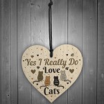 Funny Cat Sign For Home Wooden Heart Friendship Gift Pet Plaque