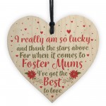 Foster Mum Mother Parent Gifts Step Mum Wooden Heart Plaque