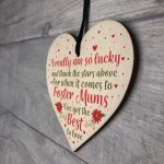 Foster Mum Mother Parent Gifts Step Mum Wooden Heart Plaque