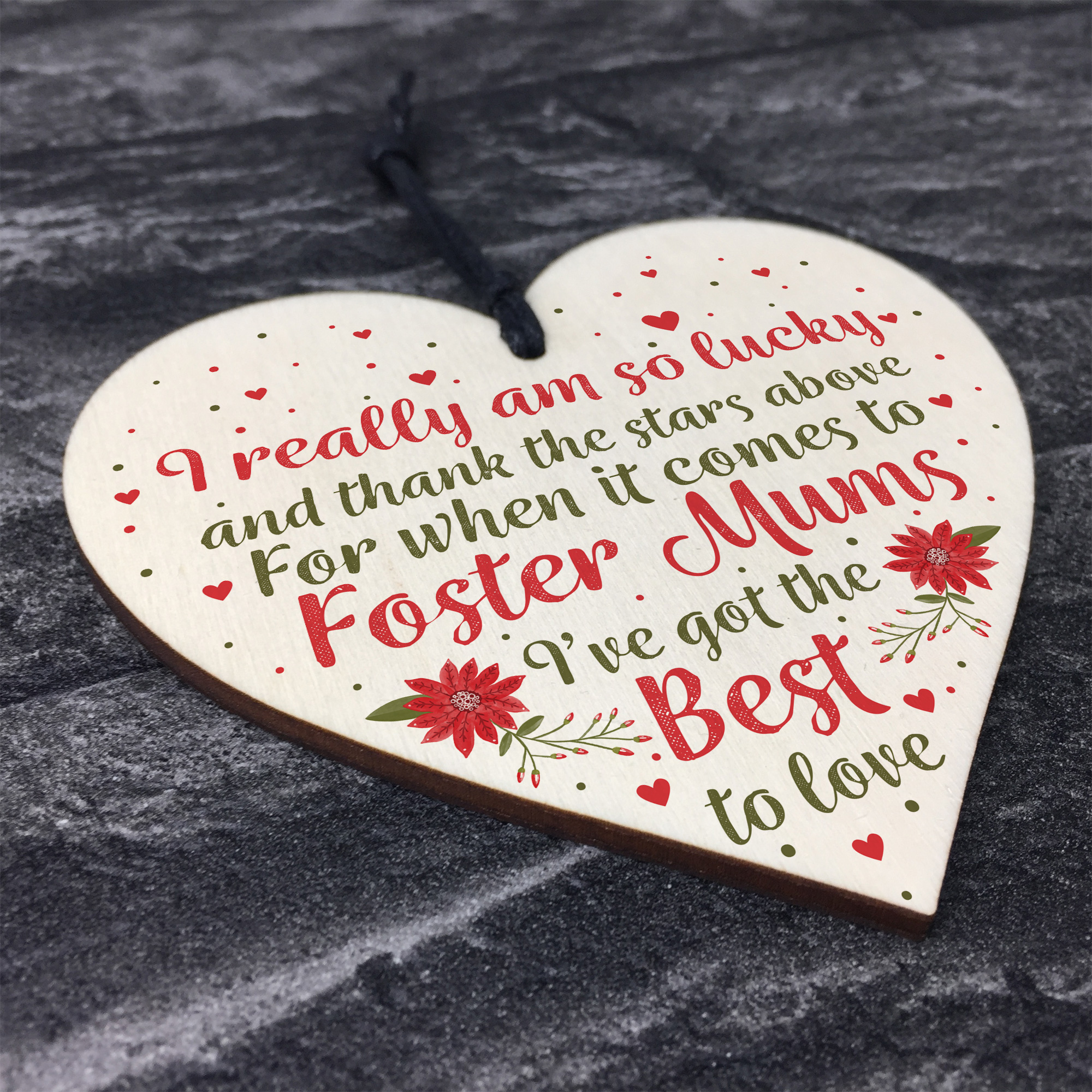 Foster Mum Mother Parent Gifts Step Mum Wooden Heart Plaque