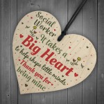 Novelty Social Worker Card Thank You Gift Wood Heart Keepsake