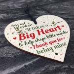 Novelty Social Worker Card Thank You Gift Wood Heart Keepsake