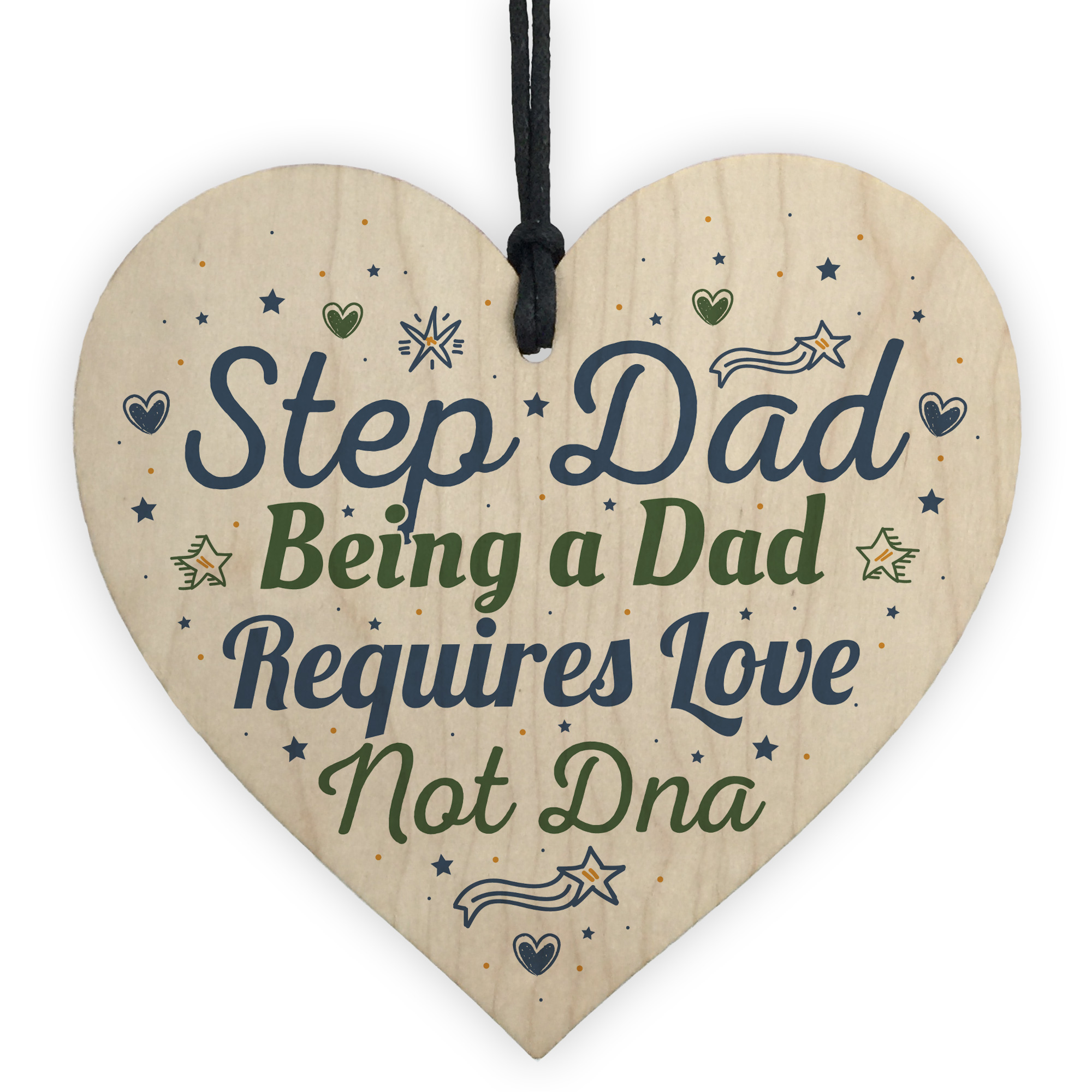 Step Dad Daddy Gifts Christmas Birthday Wooden Heart Plaque Sign