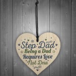 Step Dad Daddy Gifts Christmas Birthday Wooden Heart Plaque Sign