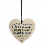 Step Dad Daddy Gifts Christmas Birthday Wooden Heart Plaque Sign