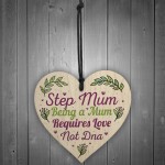 Step Mum Mummy Gifts Christmas Birthday Wooden Heart Plaque Sign