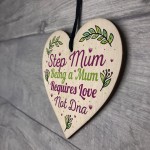 Step Mum Mummy Gifts Christmas Birthday Wooden Heart Plaque Sign