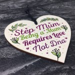 Step Mum Mummy Gifts Christmas Birthday Wooden Heart Plaque Sign