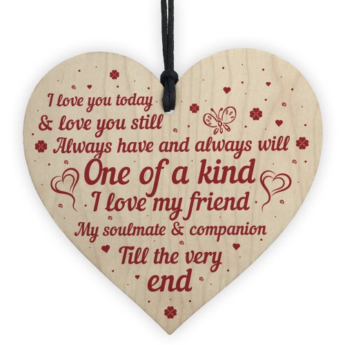 Soulmate Wooden Heart Gifts For Him Her Anniversary Gift 