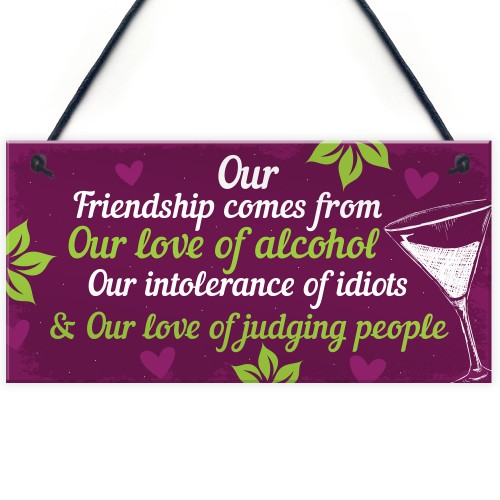 Funny Friendship Gifts For Women Birthday Plaque Alcohol Sign