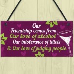 Funny Friendship Gifts For Women Birthday Plaque Alcohol Sign