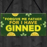 Novelty GIN Plaque Funny Alcohol Sign Home Bar Pub Man Cave Gift