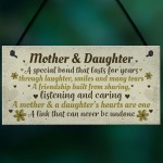 Mother And Daughter Gift Hand Made Home Sign Plaque Mum Gift