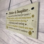 Mother And Daughter Gift Hand Made Home Sign Plaque Mum Gift